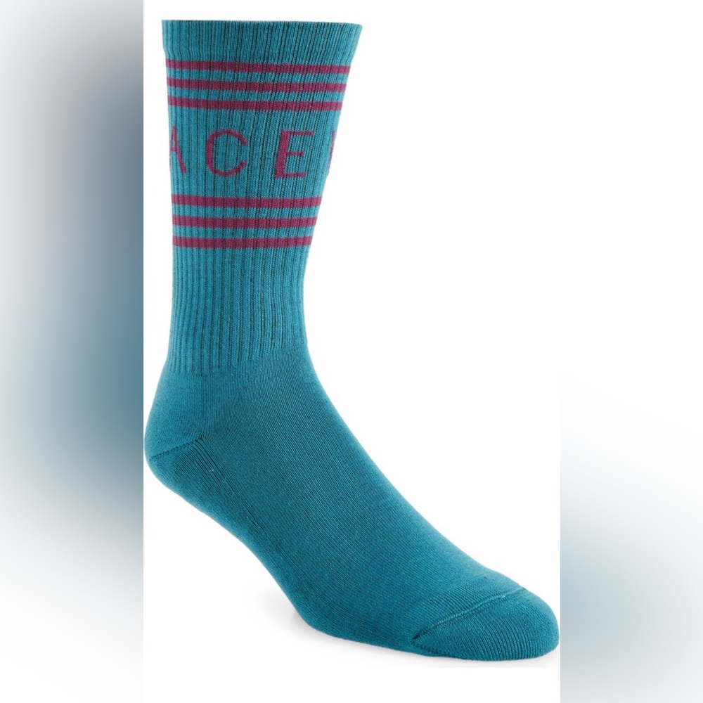 RARE Versace double stripe logo cotton socks